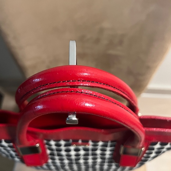 Kate Spade Cornelia Street Noel Blair Tote Fabric and Leather Red Black - Picture 6 of 12